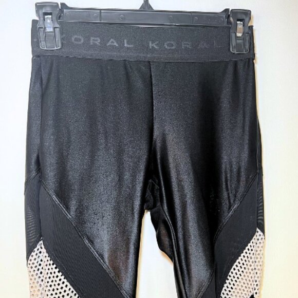 KORAL Black & White High Rise Mesh Panel Legging Size S - Picture 4 of 15